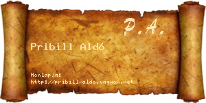 Pribill Aldó névjegykártya